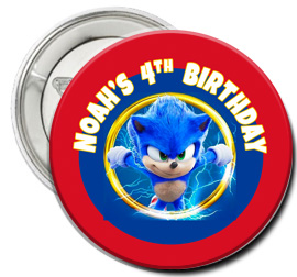 Sonic Theme Birthday Button