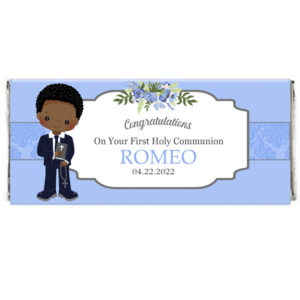 Religious Boy First Holy Communion Personalized Chocolate Wrapper