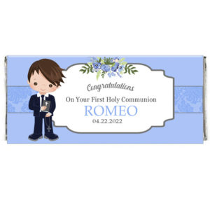 Religious Boy First Holy Communion Personalized Chocolate Wrapper