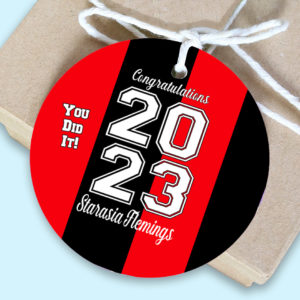 red and black Graduation Favor Gift Tags the brat shack