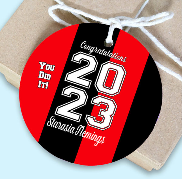 red and black Graduation Favor Gift Tags the brat shack
