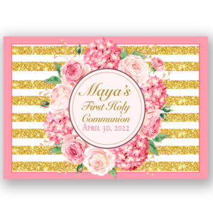 Floral First Communion Label