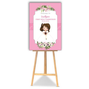 Pink First Communion Girl Poster Board