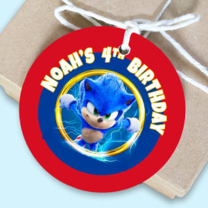 Sonic theme Favor Gift Tags