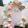 Single Custom Wall Panel Backdrop with Balloon Garland Package Bride to Be The Brat Shack