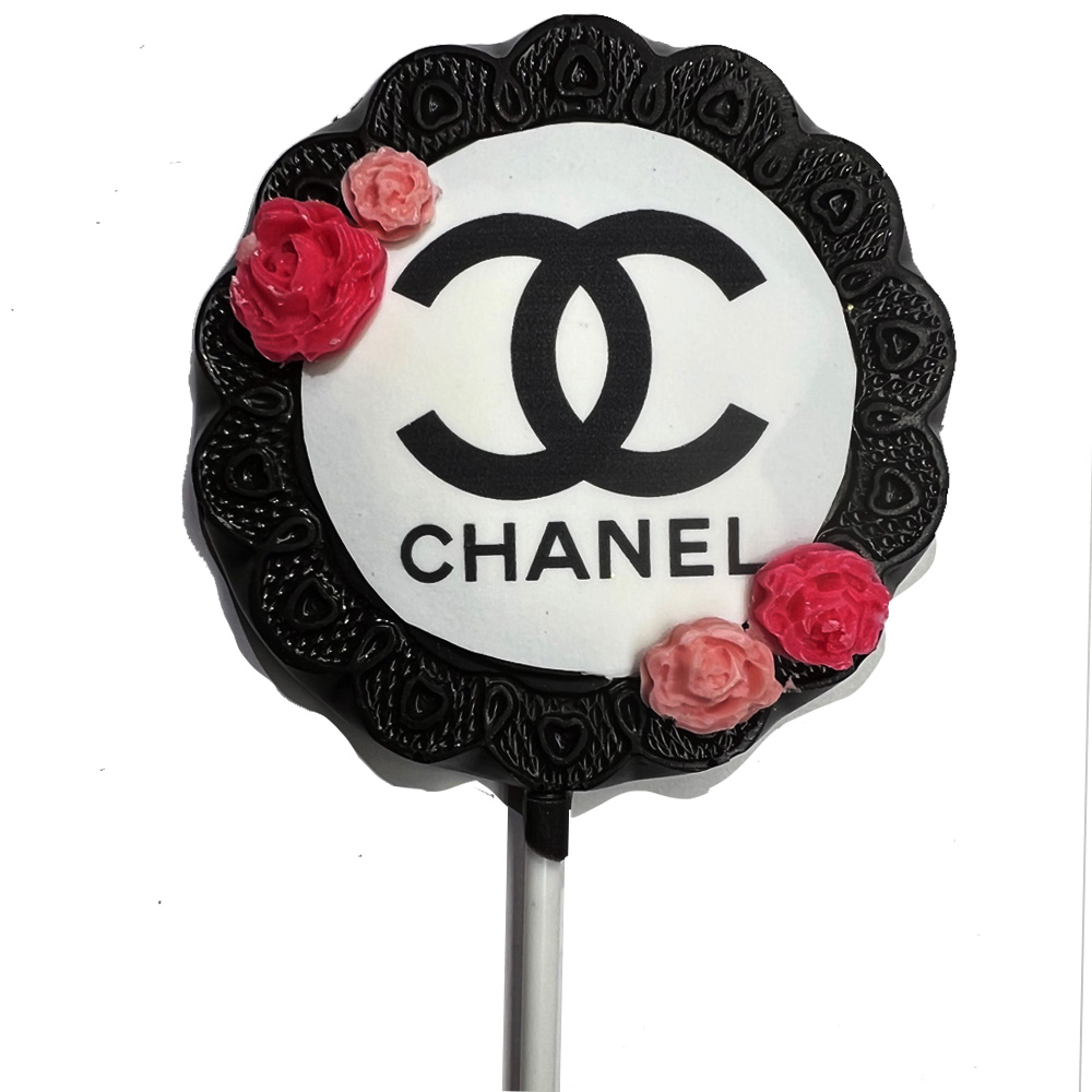 Chanel theme Chocolate Lollipop - The Brat Shack Party Store