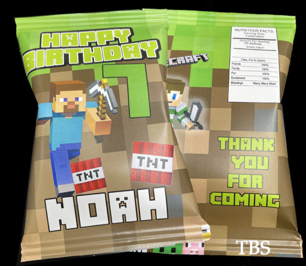 The brat shack minecraft chip bag favor