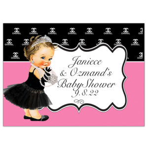 Personalized Chanel Baby Theme Water Bottle Favor