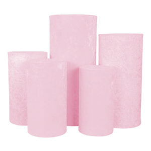 3 Pieces - Pink Velvet Pillars for Rent