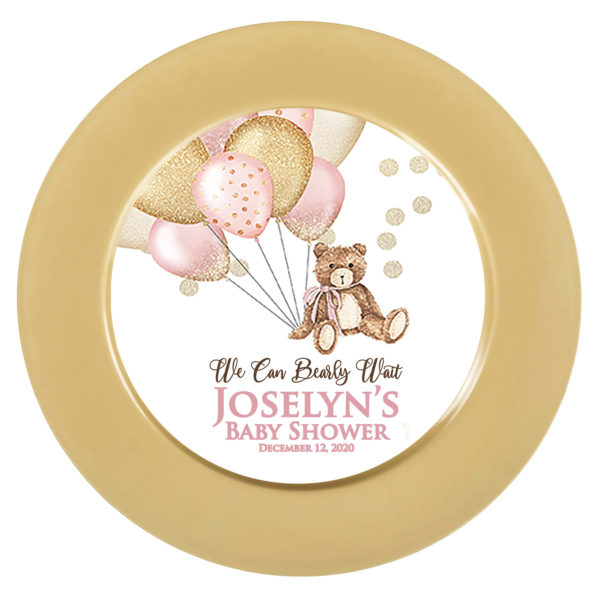 Teddy Bear Baby Shower Plate Charger Insert