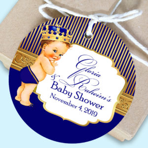 Baby Prince Favor Gift Tags the brat shack