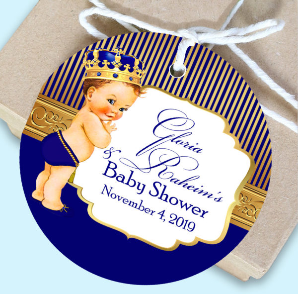 Baby Prince Favor Gift Tags the brat shack