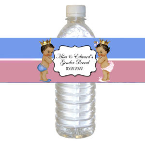 Gender Reveal Theme Water Bottle Label The Brat Shack