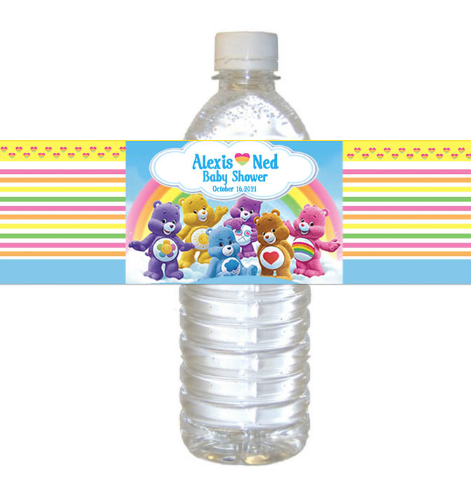  20PCS Water Bottle Labels for care cute bear Birthday Party  Supplies The me Party Supplies Stickers Decorations for Kids care cute bear  Birthday Party Favors : Toys & Games