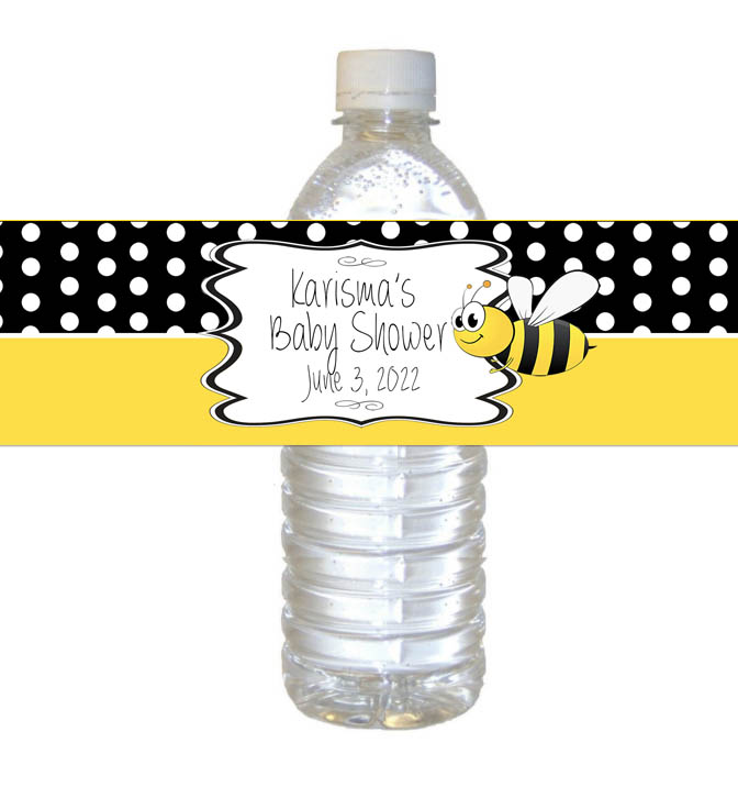 Bumble Bee Theme Water Bottle Label