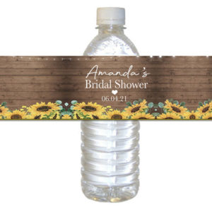 Sunflower Water Bottle Label The Brat Shack
