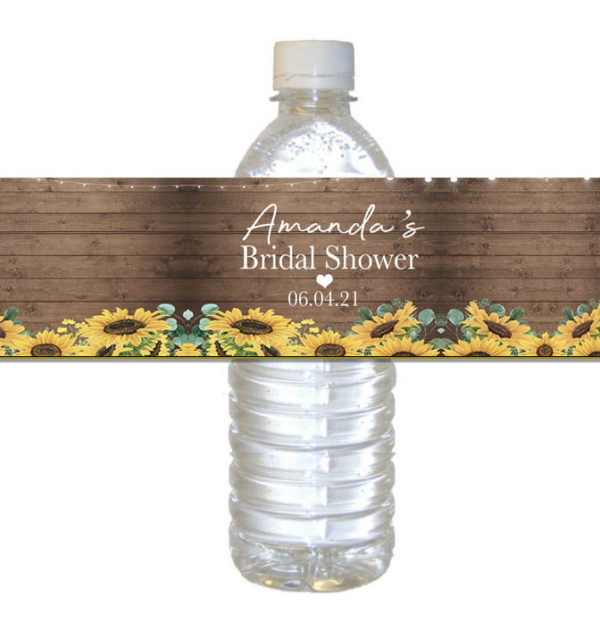 Sunflower Water Bottle Label The Brat Shack