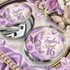 Lavender Butterfly mirror compact keepsake favor