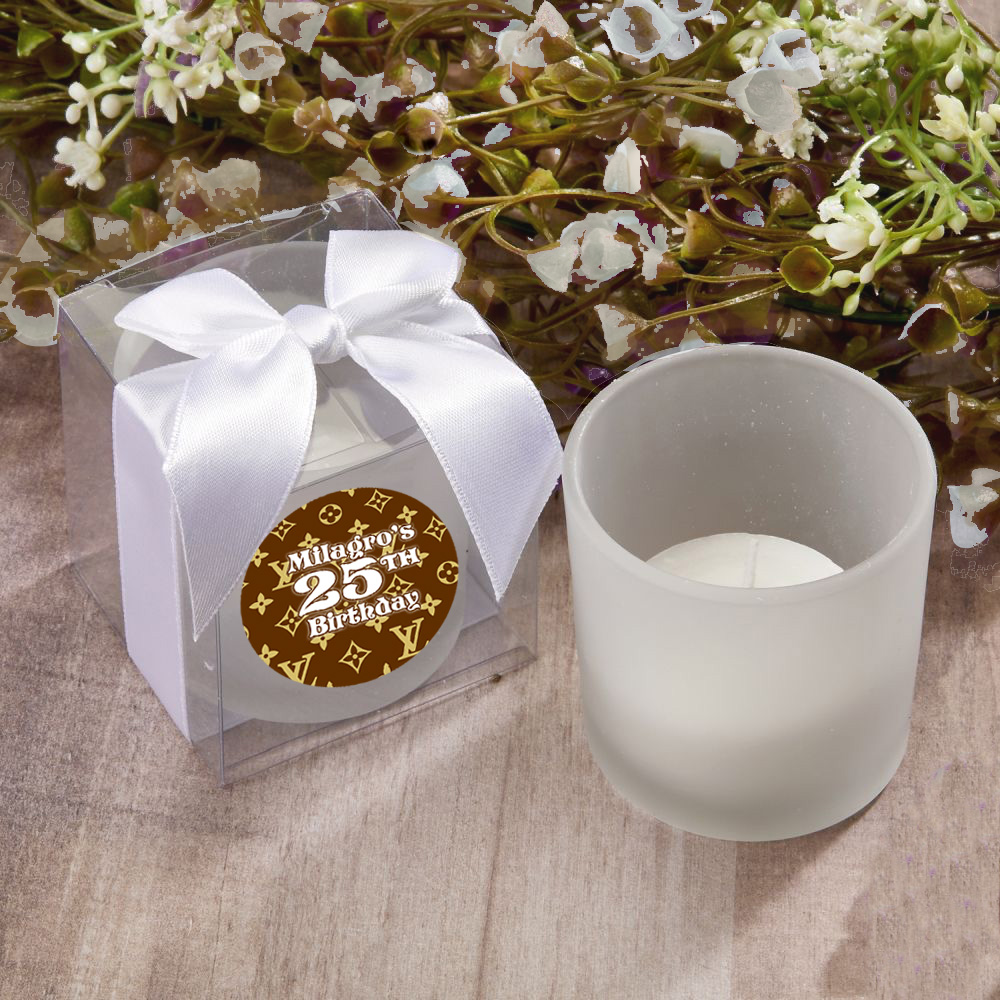 Louis Vuitton Candle with label and Bow - The Brat Shack Party Store