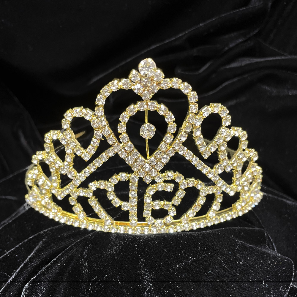 Crystal Sweet 16 Tiara Princess Crown With Hair Combs - GOLD - The Brat ...