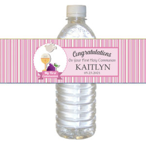 Pink Chalice Communion Theme Water Bottle Label the brat shack