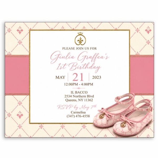 luxury invite baby pink