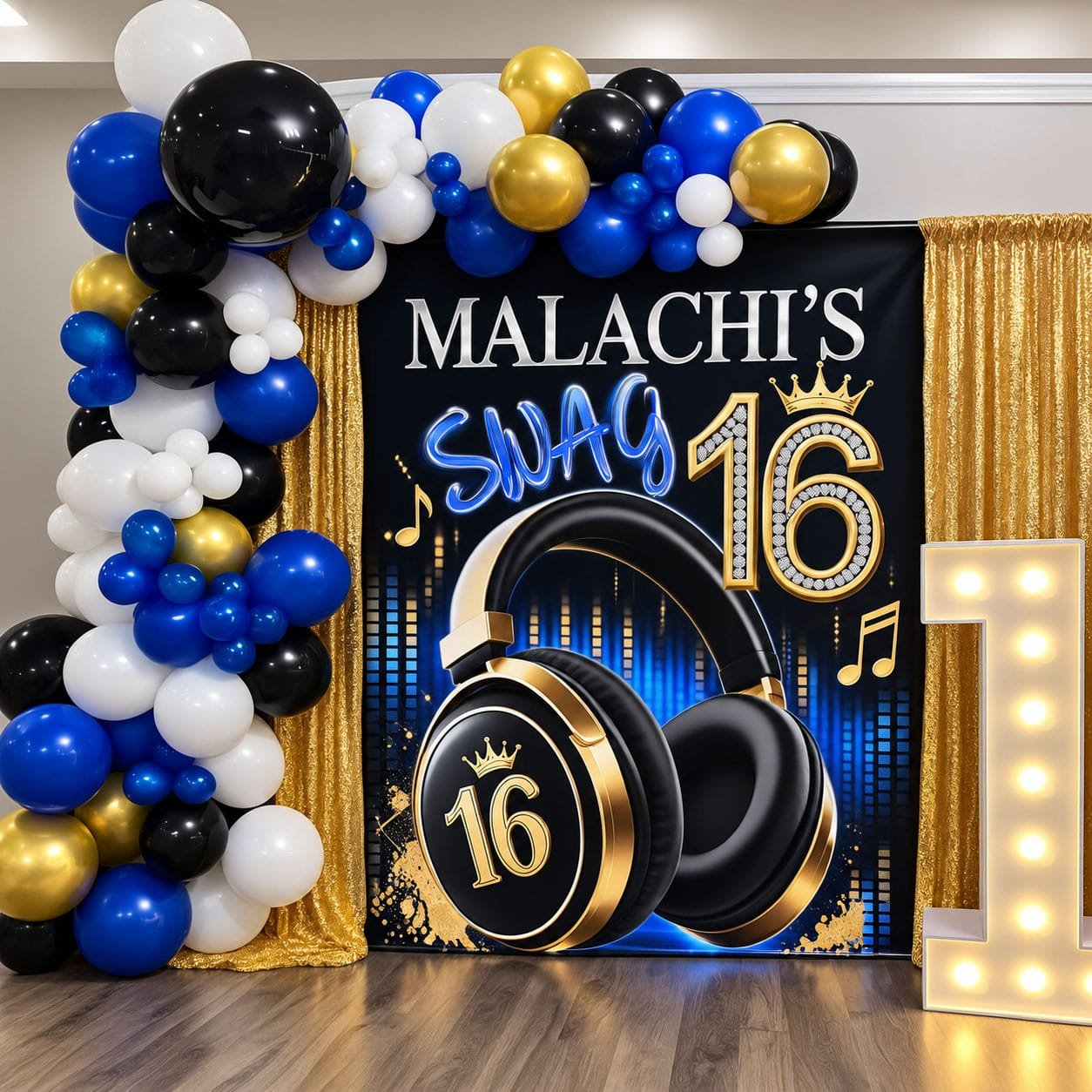 Beats Music Swag 16 Backdrop and balloons