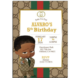 Gucci Boss Baby Invitation
