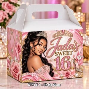Photo Glam sweet 16 Gable Box for treats