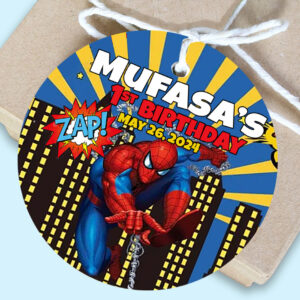 Spiderman Theme Favor Gift Tags