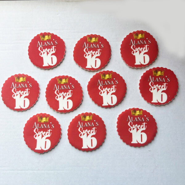 Custom Sweet 16 Fondant Cupcake Toppers