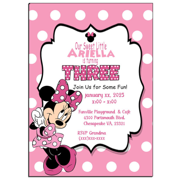 Minnie Mouse Invitation The Brat shack