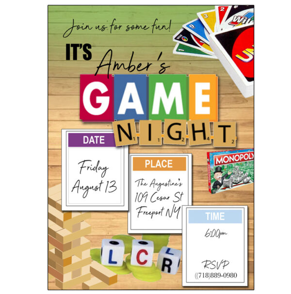 Game Night Invitations the brat shack