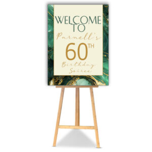 Green Marble Birthday Welcome Board