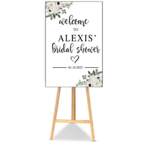 White Watercolor Floral Poster Board