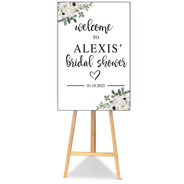 White Watercolor Floral Poster Board