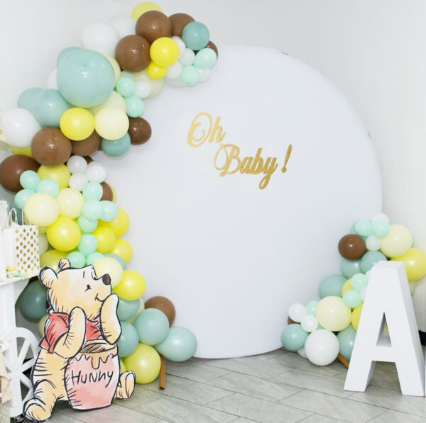 Oh Baby - Baby Shower Circle Backdrop and Arch The Brat Shack