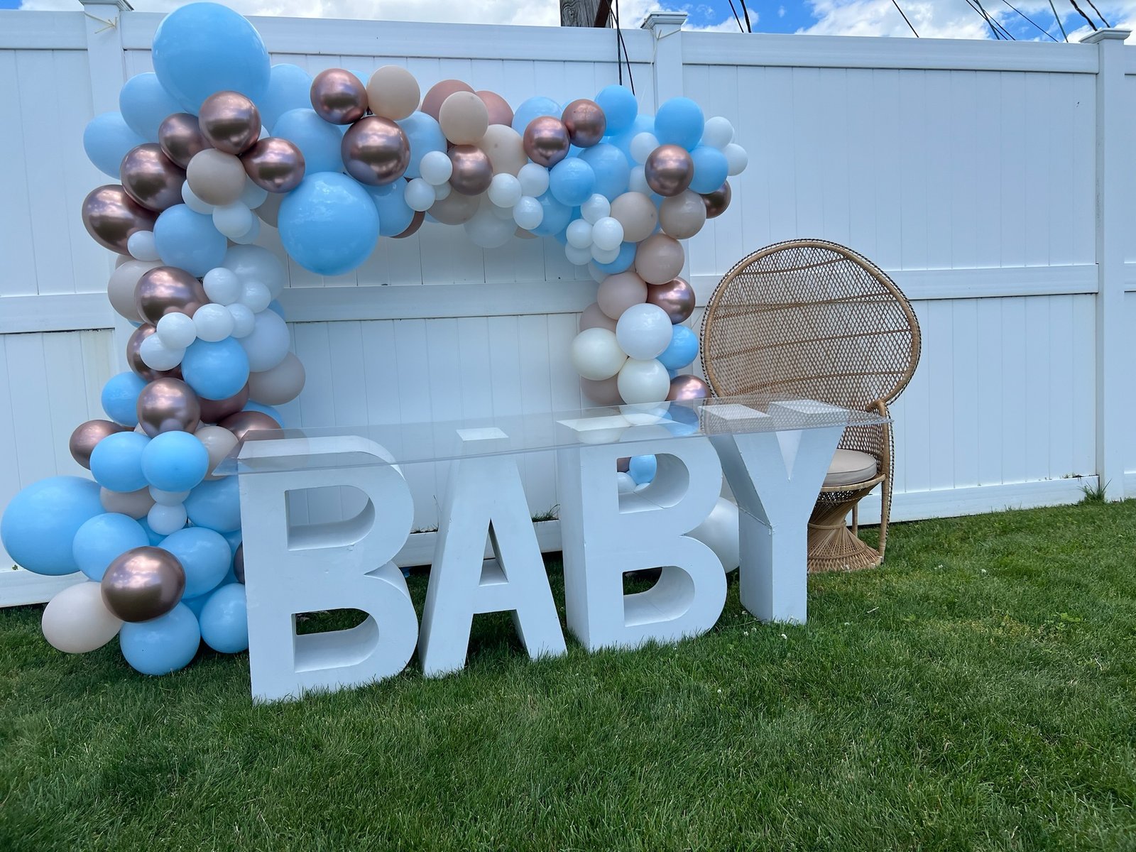 The Brat Shack baby letter table display