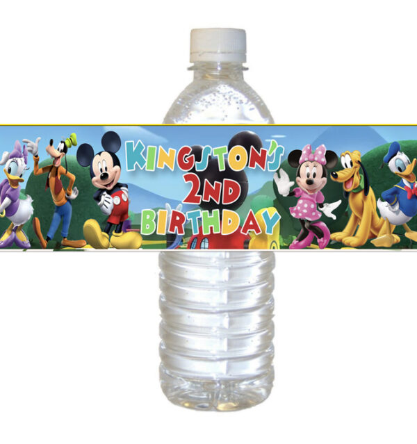 Mickey Mouse Clubhouse Theme Water Bottle Label The Brat Shack