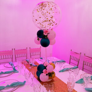 Elegant Floral Balloon Table Bouquet the brat shack