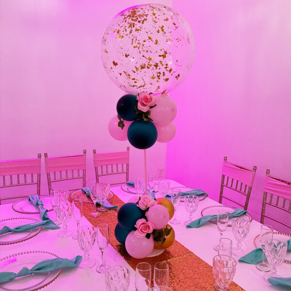 Elegant Floral Balloon Table Bouquet the brat shack