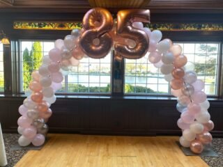 85 Birthday Spiral Balloon Arch