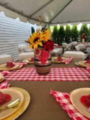 Western Cowboy Table Décor with Sunflower Barrel Centerpiece