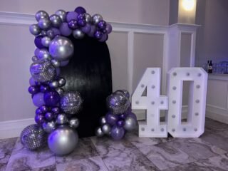 40th Birthday Disco Ball Chiara Wall & Balloon Garland