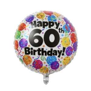 60th birthday mylar balloon