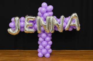 Balloon Cross Structure with Name