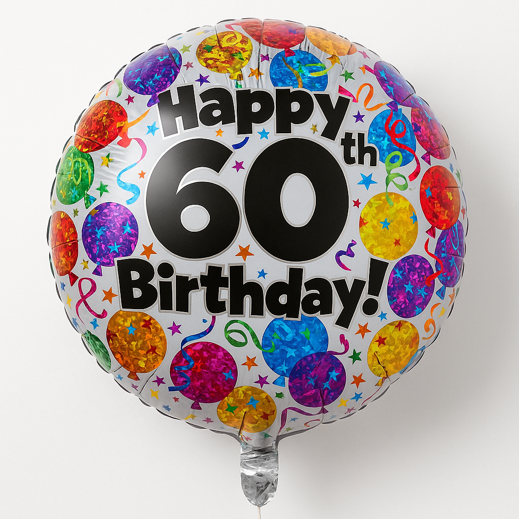 Colorful Happy 60th Birthday 18inch Mylar Balloon #119