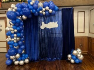 Midnight Blue Balloon Garland & Backdrop