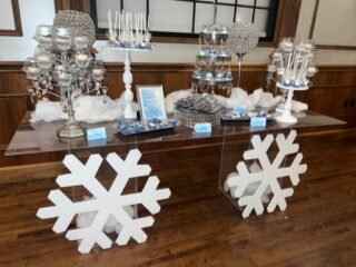 winter theme treat table