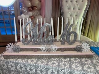 winter wonderland sweet 16 candelabra
